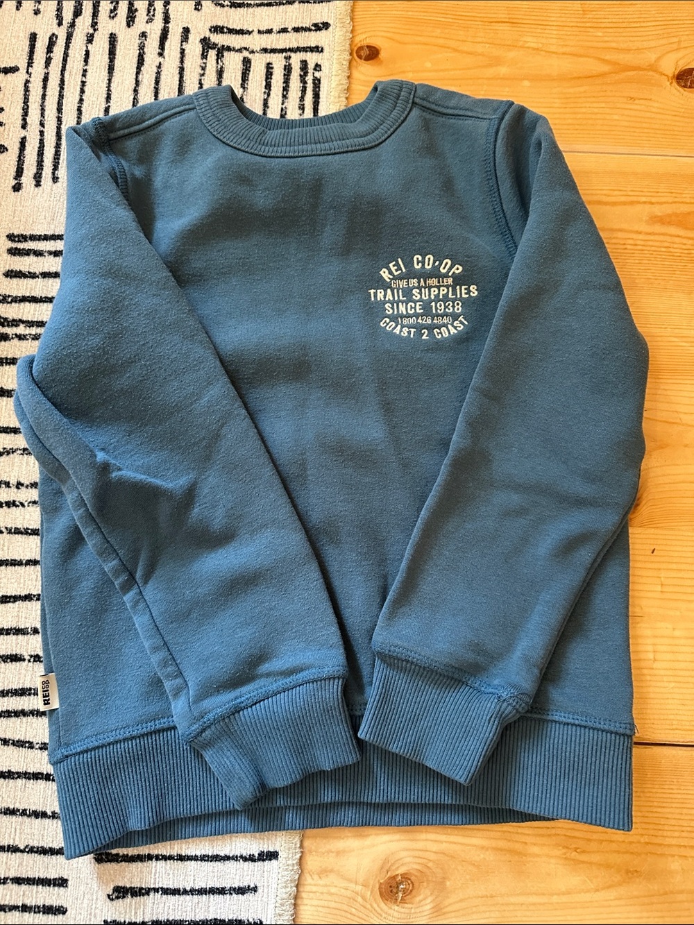 Boy’s Blue Crewneck Sweatshirt - embroidered REI CO-OP Trail Supplies
